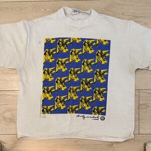 VINTAGE Andy Warhol Cow Wallpaper White Graphic Tee